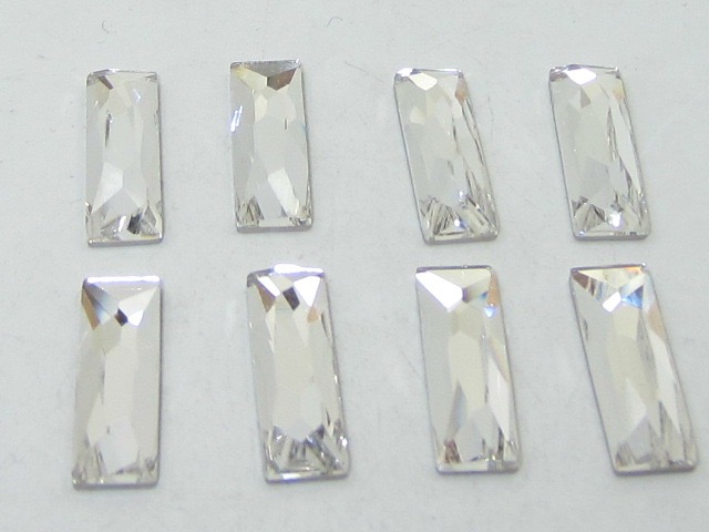 12 pcs. BAGUETTE 3.7x1.9mm CRYSTAL STAR BRIGHT FLATBACK Rhinestones